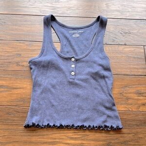 American Eagle Cropped Tank Top Blue